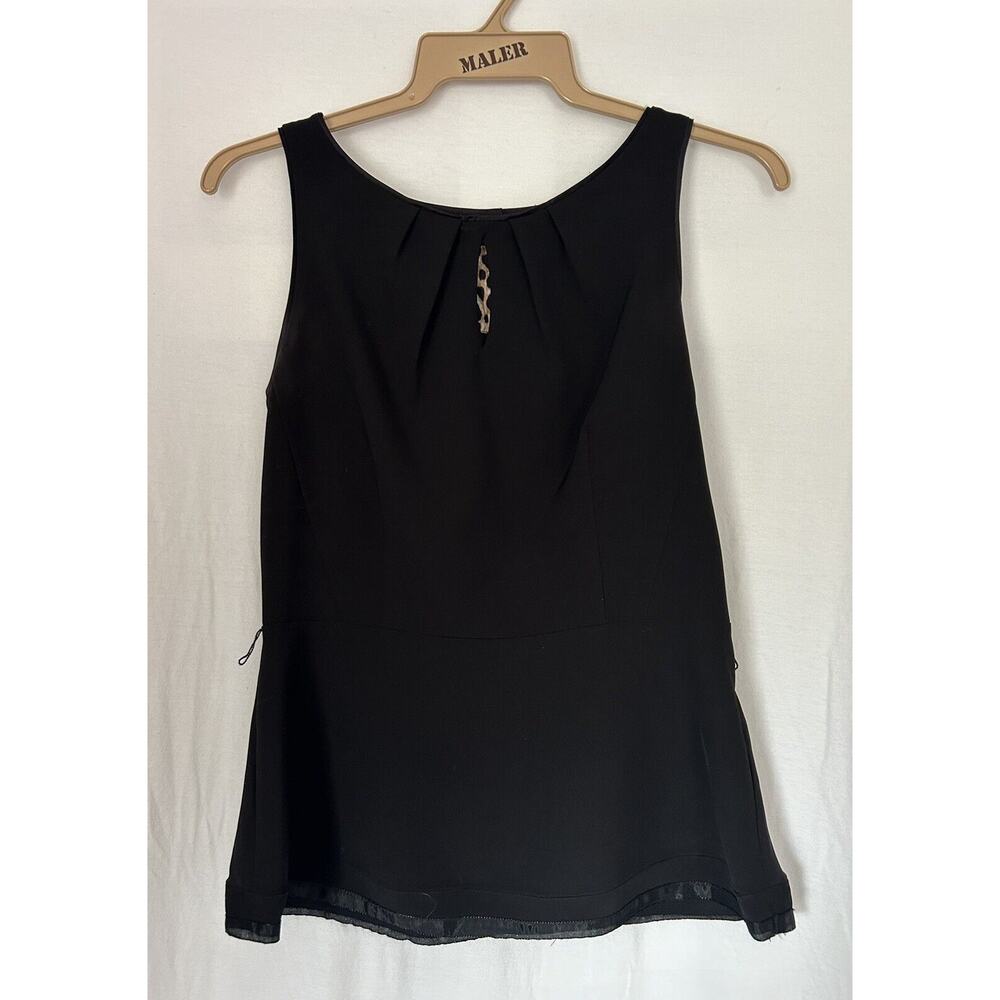 WHITE HOUSE BLACK MARKET Black Polyester Sleeveless Tank Blouse Womens 6